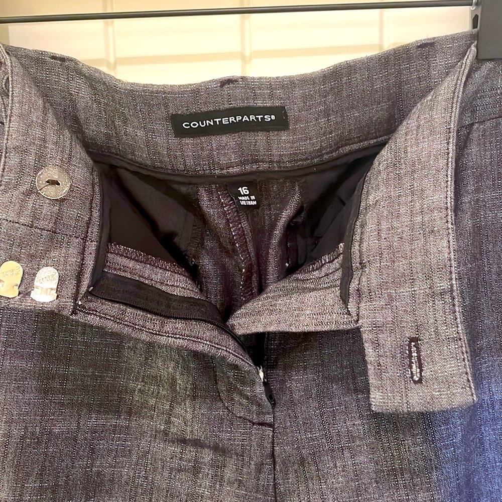 Charcoal Grey straight leg office pants - Picture 4 of 7